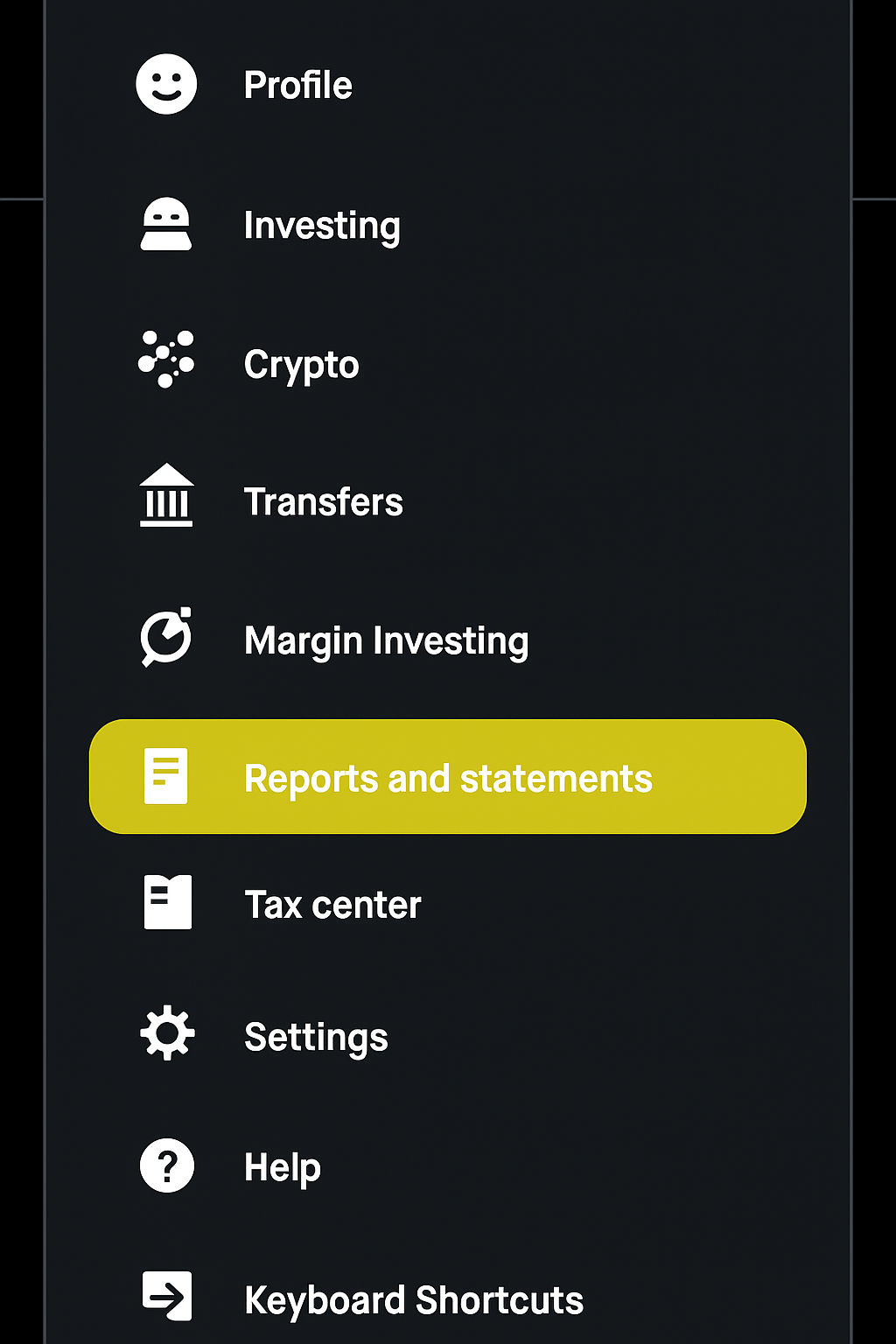 Step 1 - Account dropdown