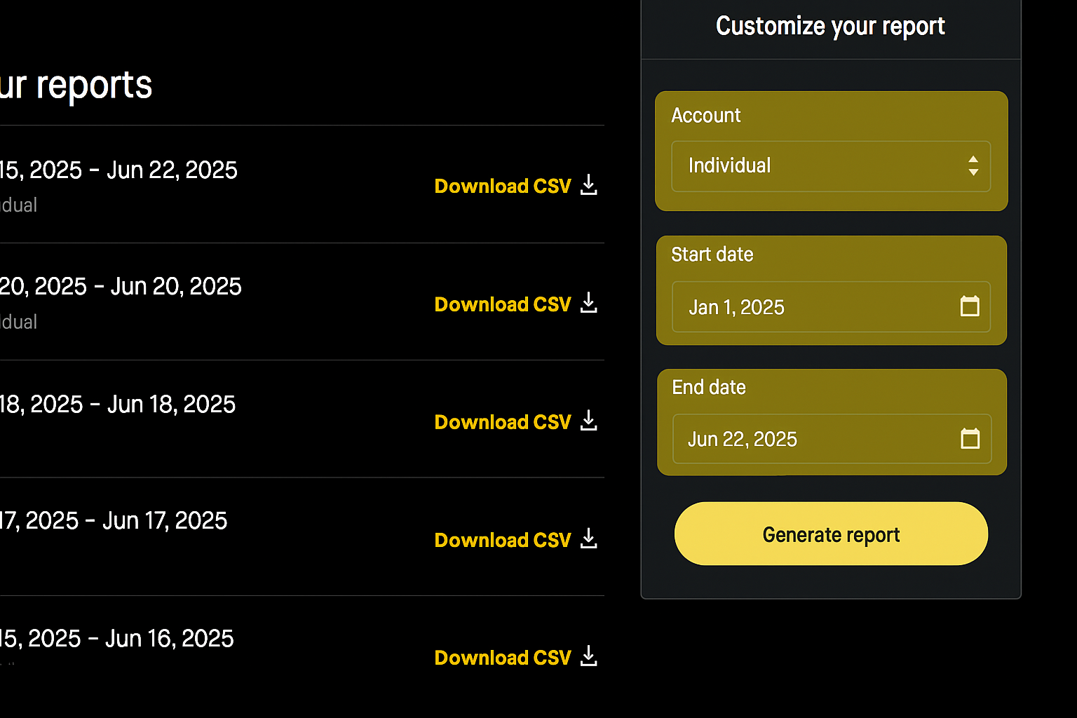 Step 2 - Generate and download report